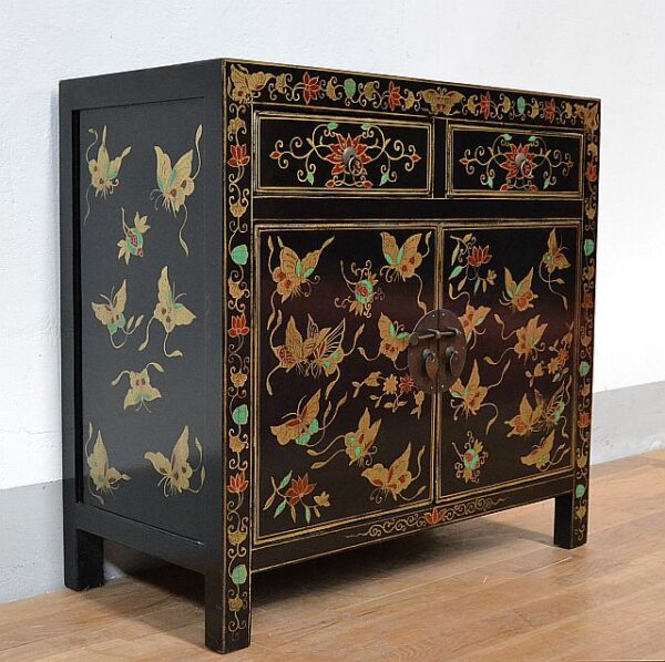 credenza-cinese-in-stile-qing-laccata-nera-decori-oro-farfalle